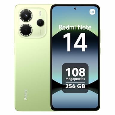 Xiaomi Redmi Note 14 - Smartphone de 8+256GB, Pantalla de 6.67" AMOLED FHD+ 120Hz, MediaTek Helio G99-Ultra, cámara de 108MP, TurboCharge 33W, 5500 mAh, Cargador no Incluido, Verde (Versión ES)