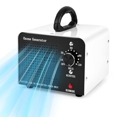 Dreamhigh® Generador De Ozono 30000mg/H, Profesional Máquina de Ozono Para Coche, Ozono Hogar Purificador De Aire con Temporizador, Eliminación de Olor y Desinfección