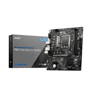 MSI Placa base DDR4 PRO H610M-G, micro-ATX, compatible con Intel Core de 12.ª generación, LGA 1700, 2 DIMM (3200 MHz), 1 ranura PCIe 4.0x6, 1 XM.2 Gen3, USB 3.2 Gen1, LAN 1G, HDMI 2.1 y DP 1.4 y VGA