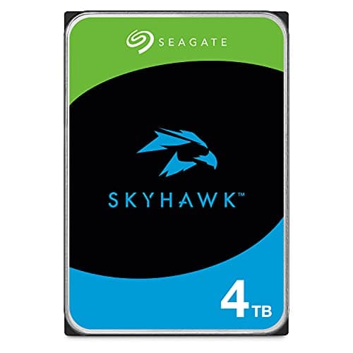 Seagate Skyhawk 4TB, Disco Duro Interno De Video, 3.5 Pulgadas, SATA 6.GB/s, Caché de 256 MB, DVR, Sistema de Cámaras de Seguridad NVR, servicios Rescue internos, Paquete Abre-fácil (ST4000VXZ16)