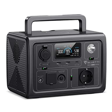 BLUETTI EB3A Generador Solar Portátil, Respaldo de Batería LiFePO4 de 268Wh, Salidas de AC de 600W (Pico de 1200W), Carga 80% en 30 minutos, Generador para Acampar (Panel Solar Opcional)