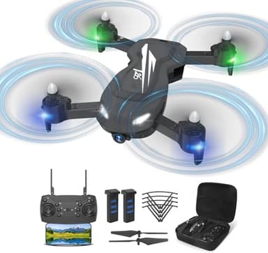Wipkviey T26 Dron con Cámara 1080P HD - C0 Drone Profesional para Niños y Principiantes Transmisión FPV, Con 2 Baterías y Bolsa Portátil,Con Video WiFi en Vivo Quadcopter RC con 2 Baterías 26 Mins