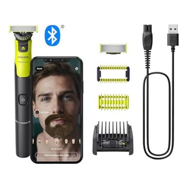 Philips OneBlade 360 Auténtica con Bluetooth, Recortadora de Barba y Corporal, Afeitadora Eléctrica Hombre, Depilación masculina, 2 Cuchillas, 5 Longitudes, En Seco y Húmedo, Recargable, QP4631/30