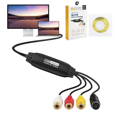 Grabador de video VHS a USB 2.0, convertidor de dispositivo de digitalización VHS, tarjeta de captura de audio y video, antiguo VHS Mini DV Hi8 DVD VCR a convertidor digital para Mac, Windows 2000,