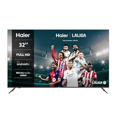Haier Direct LED Full HD H32K702FG - 32", Smart-TV, HDR, Dolby Audio, Android 11, Smart-TV, Google Assistant, Bluetooth 5.1, DBX TV, HDMI 2.1 x 3, sin Marcos, 2022