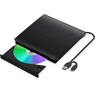 XIAOXIN Lector CD/DVD Externo, Grabadora DVD Con USB 3.0 y Type-C, Disquetera Para Portátil, PC, Laptop, Compatible Con Windows 11/10/8.1/XP/Linux/MacOS