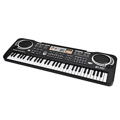 Teclado de 61 teclas Piano Principiantes Piano digital E Piano Teclado eléctrico para niños Piano digital portátil Instrumento musical con micrófono E Piano 54 x 17,5 x 5,5 cm