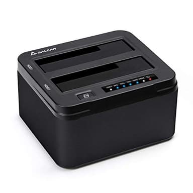 SALCAR Base de conexión Aluminium USB 3.0 Offline clonación para Discos Duros SATA HDD/SSD 2,5 y 3,5" (Negro)