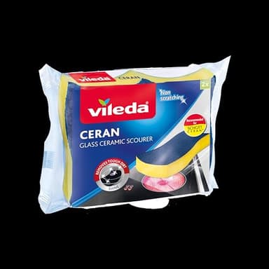 Vileda 153104 vitrocerámica Esponja para cocinas de inducción y vitrocerámica, 2 Unidades, Otro, Multicolor, 19 x 14 x 5.4 cm, 2 Unidad