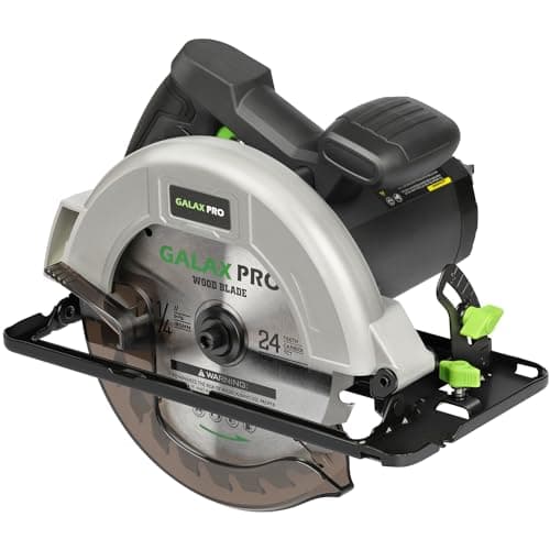 GALAX PRO Sierras circulares 1400 W, máximo 6000 rpm, profundidad y ángulo de corte regulables: 62 mm (90°) -48 mm (45°), sistema de recogida de polvo y hoja de 185 mm