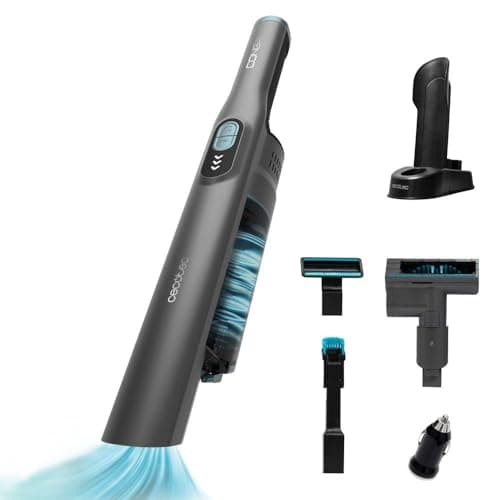 Cecotec Aspiradora de Mano sin Cable para Coche y Tapicerías Conga Rockstar Micro+ Clean&Car. 210W, Motor Digital Brushless, 20 kPa, Autonomía 40min, Cargador de Coche de 12V, 2 Modos, Accesorios