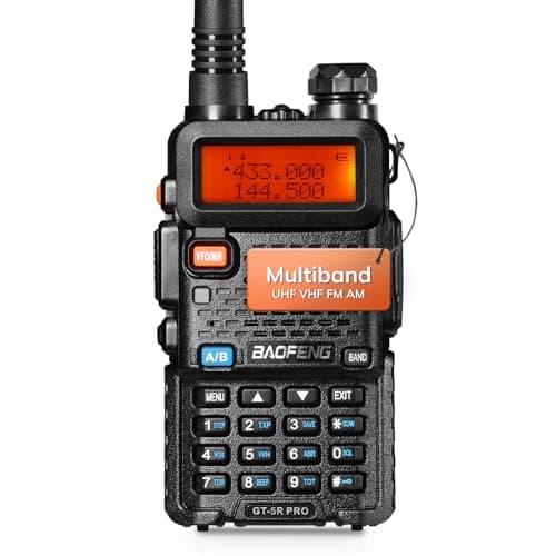 BAOFENG GT-5R Pro Walkie Talkie - Radio de doble banda para UHF VHF 144-146/430-440 MHz, gran alcance con memoria para 128 canales, batería de 1800 mAh, auriculares para adultos, compatible con Chirp