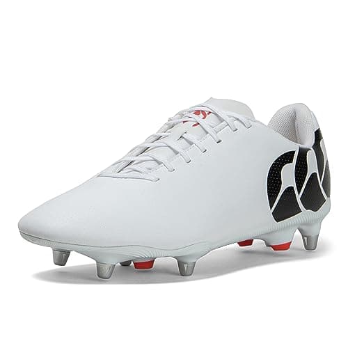 Canterbury Speed Raze Soft Ground Rugby Boots, Botas Hombre, White, 49 EU
