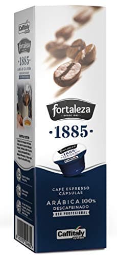 Café Fortaleza Descafeinado - Cápsulas Compatibles con Caffitaly, Aroma Afrutado, Especial Espresso, 100% Arábica, Pack 8 x 10-80 uds