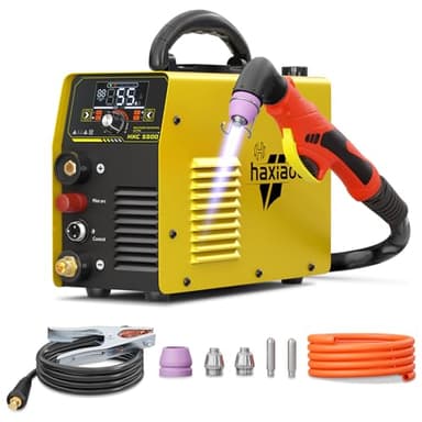 haxiaoer 55A Cortadora de Plasma [Pantalla LED Grande], Piloto No Táctil ARC Máquina de Corte por Plasma de Alta Frecuencia, DC Inverter 230V Corte por Plasma, PT/2T/4T, 12mm Corte Limpio