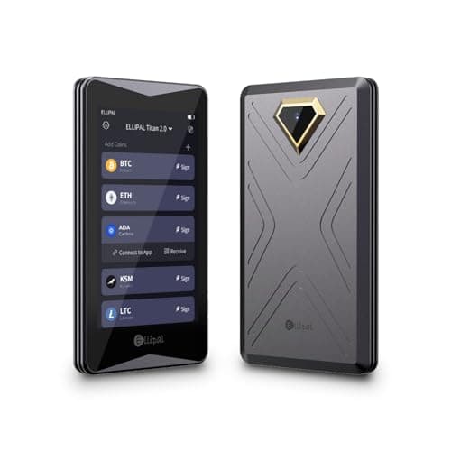 ELLIPAL Titan 2.0 Crypto Cold Wallet, Hardware Wallet, 100% Offline, Air-Gapped - The Safest Crypto Wallet for Over 10,000 Coins & Tokens & NFTs, Gray, Normal