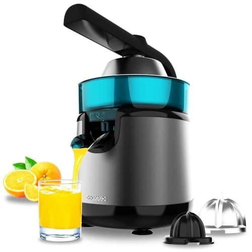 Cecotec Exprimidor Eléctrico de Brazo para Naranjas y Cítricos EssentialVita Hyden 120 Hybrid. 120W, 2 Conos Desmontables de Plástico de Diferente Tamaño, Mango y Tapa de Plástico, Capacidad 250ml