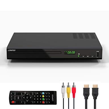 Reproductor de BLU-Ray HD para TV, Reproductor de BLU-Ray Disc con Cables HDMI AV, 1080P CD Reproductor de DVD Sistema PAL/NTSC Incorporado con Salida Coaxial HDMI AV, Entrada USB