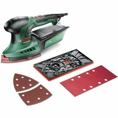 Bosch PSM 200 AES - Multilijadora (2 hojas de lija, placa lijadora rectangular, maletín de transporte, 200 W)