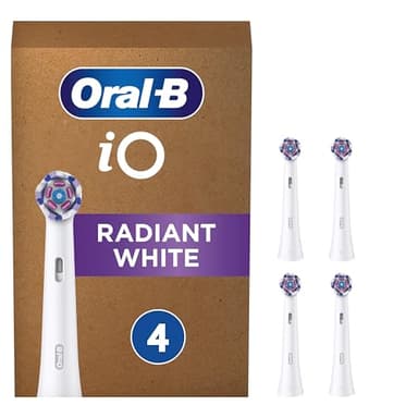 Oral-B iO Radiant White Recambios para Cepillo de Dientes Eléctrico, Blanco, 4 Unidad (Paquete de 1)