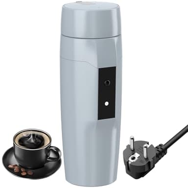 Hervidor eléctrico portátil, pequeño hervidor eléctrico de viaje, calentador de agua rápido de 300 W, mini taza de café eléctrica para hoteles, oficinas, caravanas, apagado y reinicio automático, gris