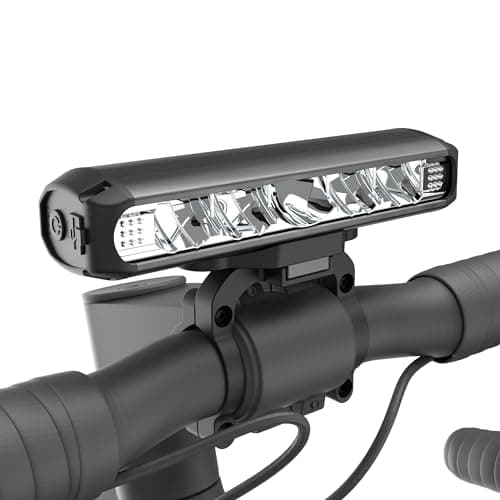 UPPEL Luz Bicicleta Delantera 2600 Lumens 8000mah Recargable USB C Aluminum Luces Bicicleta Delantera Potente 4 Iluminación Modos para Bicicleta de Carretera y Montaña Ciclismo Nocturno-Negro
