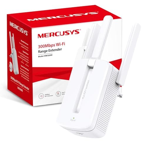 MERCUSYS MW300RE - Repetidor Wi-Fi N300Mbps, Dos potentes antenas externas, amplificador, Indicador de señal inteligente, WPS, MIMO, Configuración de aplicación