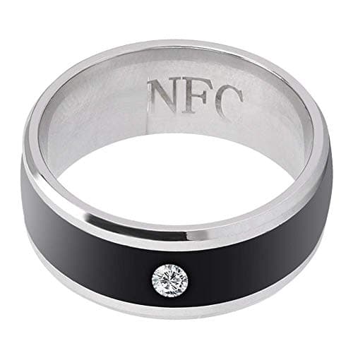 ASHATA Anillos Inteligentes Multifunción NFC Impermeable Inteligente Dispositivo Portátil Mágico Universal para Teléfono Móvil iOS Android, Tamaño Múltiple (tamaño8)