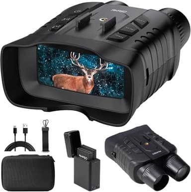 'AKASO Seemor-200 Binoculares Visión Nocturna, Gafas de visión Nocturna, 4K Visión Visible hasta 1000M para Adultos, Recargables 3200mAh, Zoom Digital 16X, App Control para Cazar, Acampar, observar'.