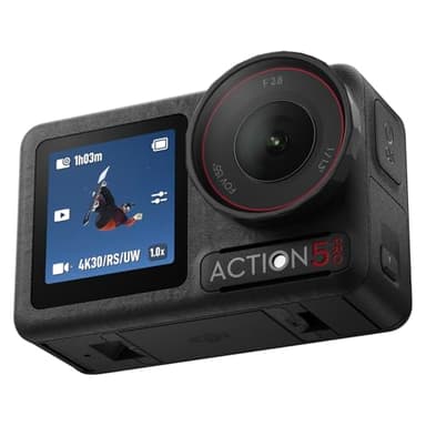 DJI Pack Estándar Osmo Action 5 Pro, cámara Sumergible, Sensor 1/1.3", vídeo 4K/120 fps, Seguimiento de Objetivos, estabilización, 2 Pantallas táctiles OLED, cámara de acción 4K para Deportes y Vlogs