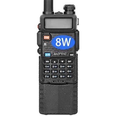 Baofeng BF UV-5R Triple 8/4/1 Watts High Power Long Rang Two Way Radio (144MHz-146MHz VHF & 430MHz-440MHz UHF), Dual Band Portable Walkie Talkie With 3800mAh Battery (Black)