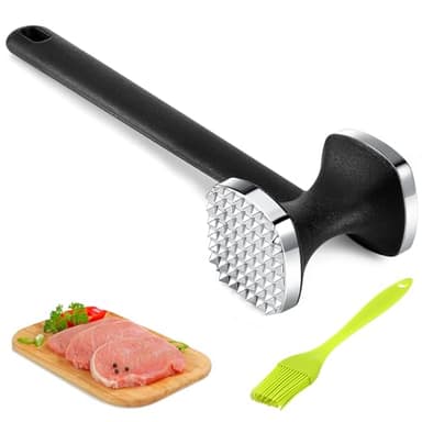 Martillo Carne, Mazo para Carne Doble Cara, Ablandador de Carne, Martillo ablandador de Carne de Acero Inoxidable Herramienta de Cocina, para Filetes,Pollo,Cerdo, Aptas para el Lavavajillas