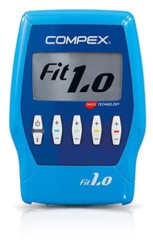 COMPEX Fit 1.0 - Electroestimulador muscular, EMS, TENS y Masaje - 4 canales independientes, 999 niveles de intensidad, 10 programas y 12 electrodos - Compatible con la App Compex Coach