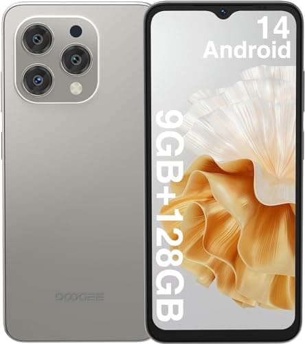 DOOGEE N55 2025 Teléfono Móvil Libres 9GB RAM+128GB ROM(TF 1TB), 6,56 Pulgadas HD+ Smartphone Libre Android 14, 13MP AI Cámara, 5150mAh Batería, 4G Dual SIM, Octa-Core/OTG/GPS/Face ID Natural