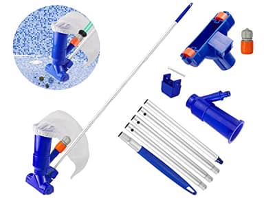Limpiafondos Piscina Hidraulico, Aspiradora Piscina Pequeña, Kit Limpieza Piscina Desmontable, Limpiador Piscina Fondo Y Paredes Manual, Aspirador Agua Piscina Estanques para Jardin (Azul)