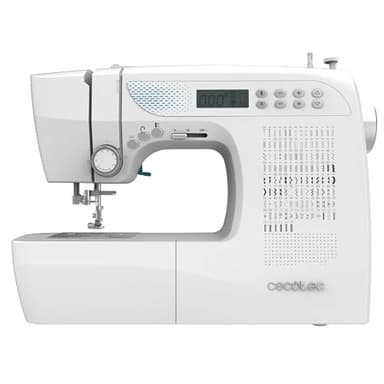 Cecotec Máquina de Coser Eléctrónica- 215 Puntadas - Nivel Experto - BelleCouture 21500. Motor Digital, Pantalla LCD, Mando para ajuste de hilo, Devanado de Bobina Automático, Luz LED, Kit Accesorios