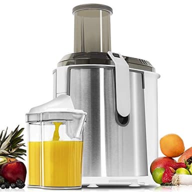 Cecotec Licuadora Orbital StrongTitanium 19000 XXL para Frutas y Verduras. 19000 RPM, 1300 W, Canal Entrada XXL (75 mm), Disco Recubrimiento de Titanio, 2 Velocidades y Libre de BPA