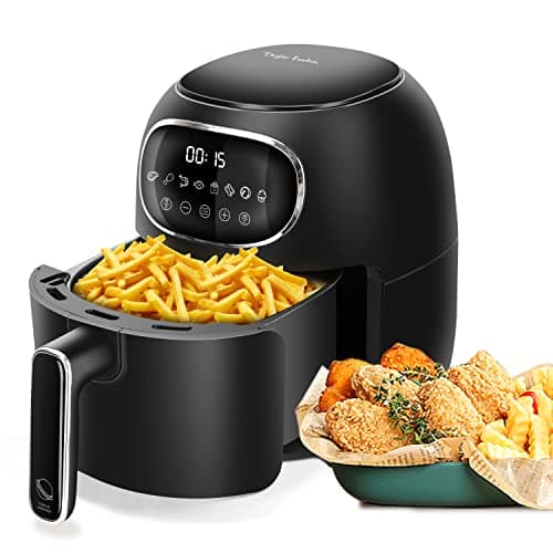 Taylor Swoden Joke – Freidora de aire sin aceite de 3 L. 1300W. Pantalla LED táctil, 8 menús preprogramados, tiempo y temperatura ajustables manualmente. Libre de BPA. Diseño exclusivo, color negro