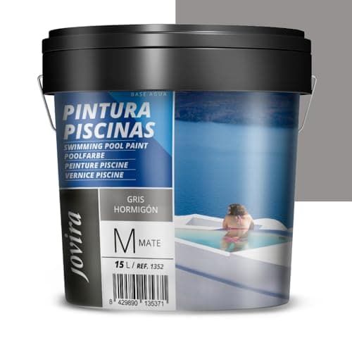 JOVIRA PINTURAS Pintura Piscinas al Agua. Protección y decoración de piscinas. (15 Litros, Gris Hormigon)