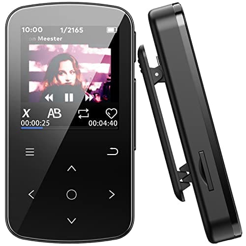 64GB Reproductor MP3, ZOOAOXO MP3 Bluetooth 5.2, Diseño de Clip para Deportes, Audio de Alta Fidelidad, Radio FM, Podómetro, Grabación de Voz, Incluye Lector de Tarjetas y Auriculares