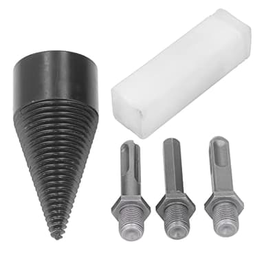 Broca para Partir Madera, 3 Piezas 92 Mm Juego de Brocas para Dividir Troncos Taladro Tornillo Cono Conductor Broca para Leña Cono Taladro para Dividir Madera Acero Al Carbono(42mm / 1.7in)
