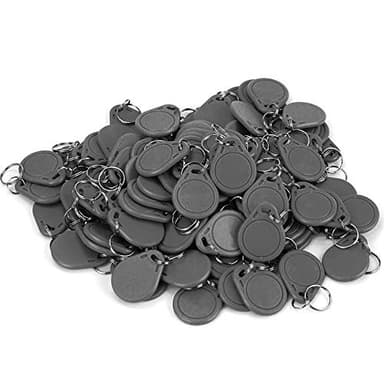 OBO HANDS (100 Unidades) Resistente al Agua ABS 13.56MHz ISO14443 A MF Classic 1K NFC RFID Token, Llavero RFID, RFID Tag, Gris