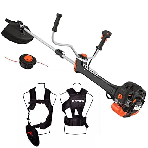 FUXTEC Desbrozadora Profesional de Gasolina Multifunción PS152 de 52 CC, 3 CV - con Correa para el Hombro, Cuchilla de 3 Dientes, Carrete, Sistema antivibración y cortadora - Motor de 2 Tiempos