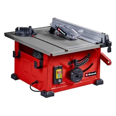 Einhell TC-TS 8 - Sierra circular sobre mesa (1200 W, altura de corte 45 mm, hoja de Ø 210 mm, tope angular, tope paralelo, conexión para aspiradora en el edificio)