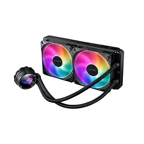 ASUS ROG Strix LC II 280 ARGB - Sistema de refrigeración líquida AiO para CPU con Aura Sync y Dos Ventiladores radiadores RGB direccionables ROG de 140 mm