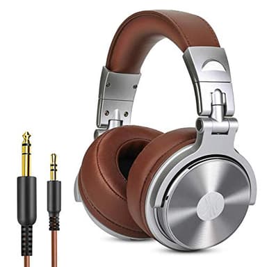 Auriculares para DJ OneOdio, Auriculares de Estudio, Auricular sobre la Oreja, Auriculares estéreo Cable con micrófono, Auriculares cómodos Plegables con Orejeras proteínas