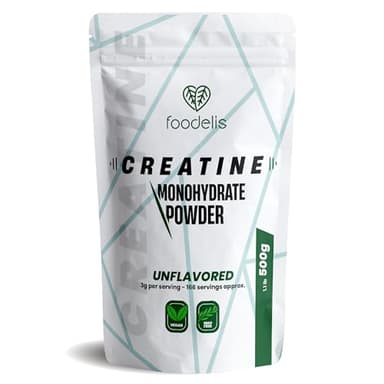 Creatina monohidratada en polvo micronizada 500g / 166 dosis - Pura sin aditivos - Sin sabor - Incluye dosificador - Alta solubilidad - 100% creatina monohidrato micronizada