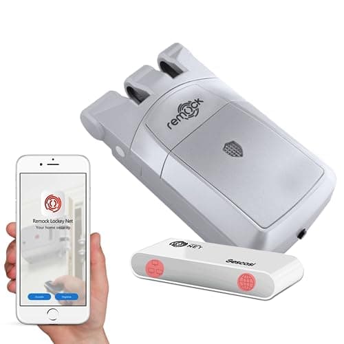 REMOCK KIT de seguridad y conexión: Cerradura invisible Remock PRO en color Plata con 4 mandos a distancia más dispositivo de conexión móvil Remock NET.