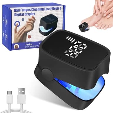 Dispositivo de Tratamiento AntimicóTico de UñAs con VisualizacióN de la Hora, Aparato de Tratamiento láser de Hongos de uñas para Uñas de Manos y Pies, Tratamiento de Hongos de Uñas