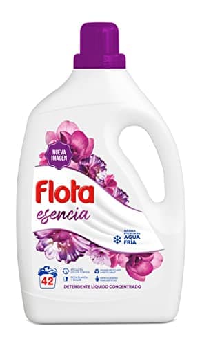 FLOTA | Detergente Líquido Quitamanchas incluso en Agua Fría para Lavadora | Ropa Blanca y de Color | Fragancia Esencia Floral | 42 Lavados